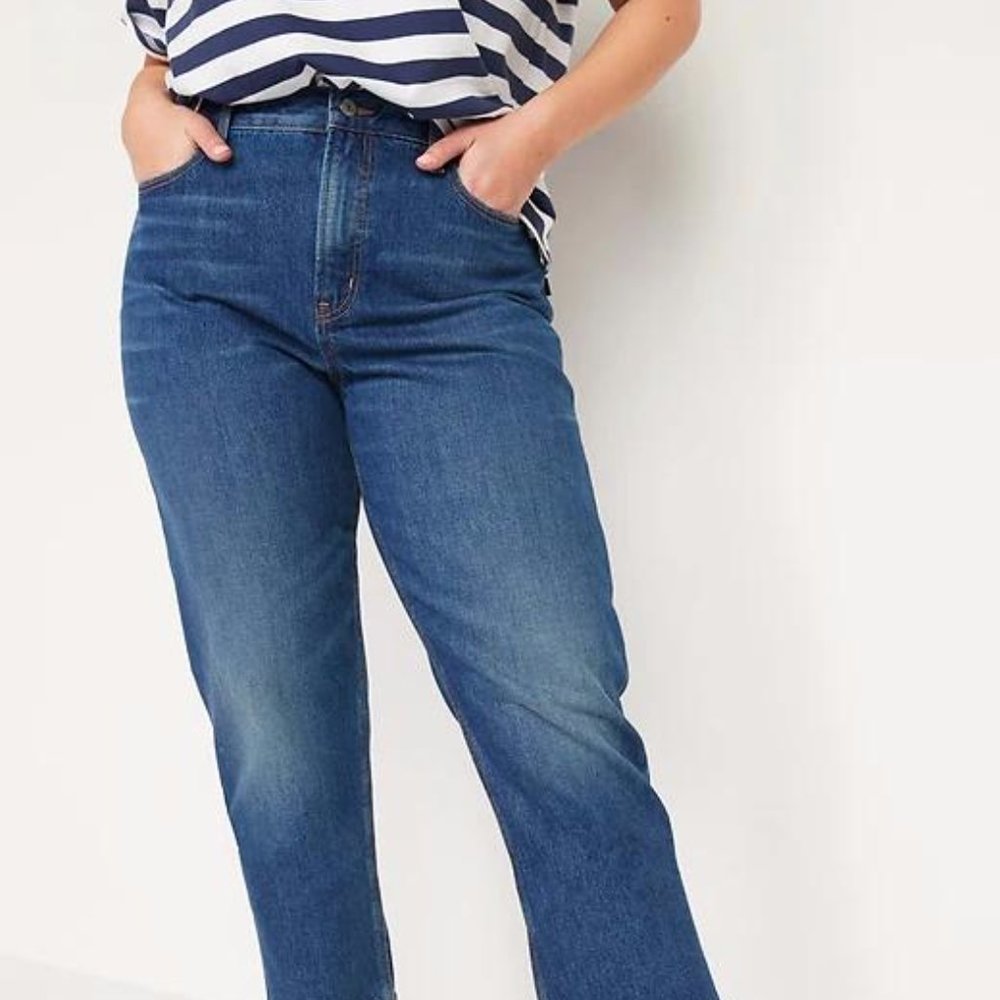 Old Navy High-Waisted Slouchy Straight Cropped Jeans for Women New - Picture 2 of 7